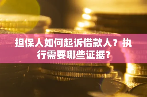 北京担保人如何起诉借款人？执行需要哪些证据？