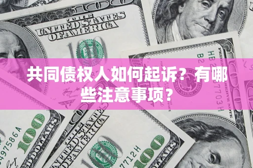 北京共同债权人如何起诉？有哪些注意事项？